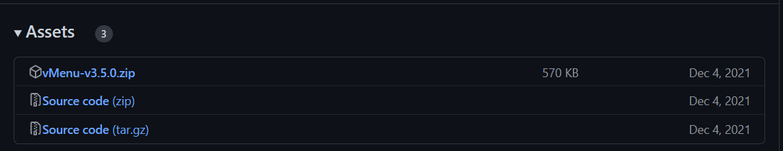 Github releases for vMenu