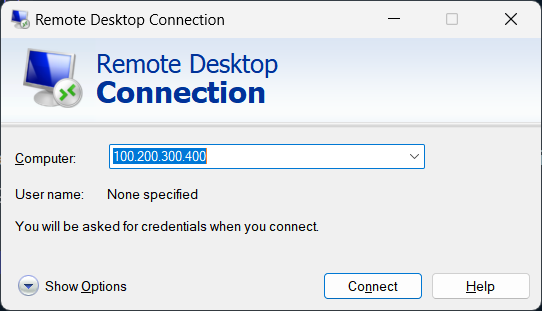 Remote Desktop Connection