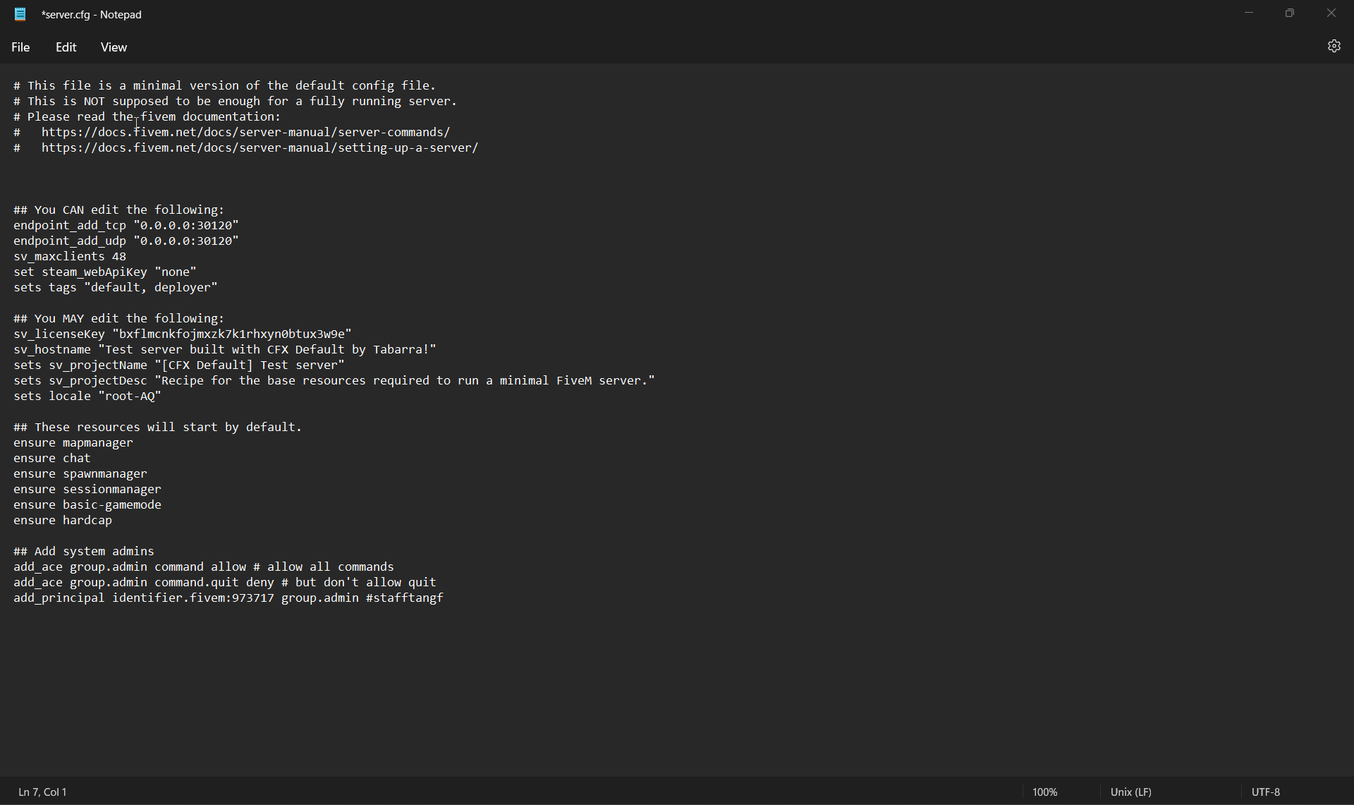 Adding vMenu to your server.cfg